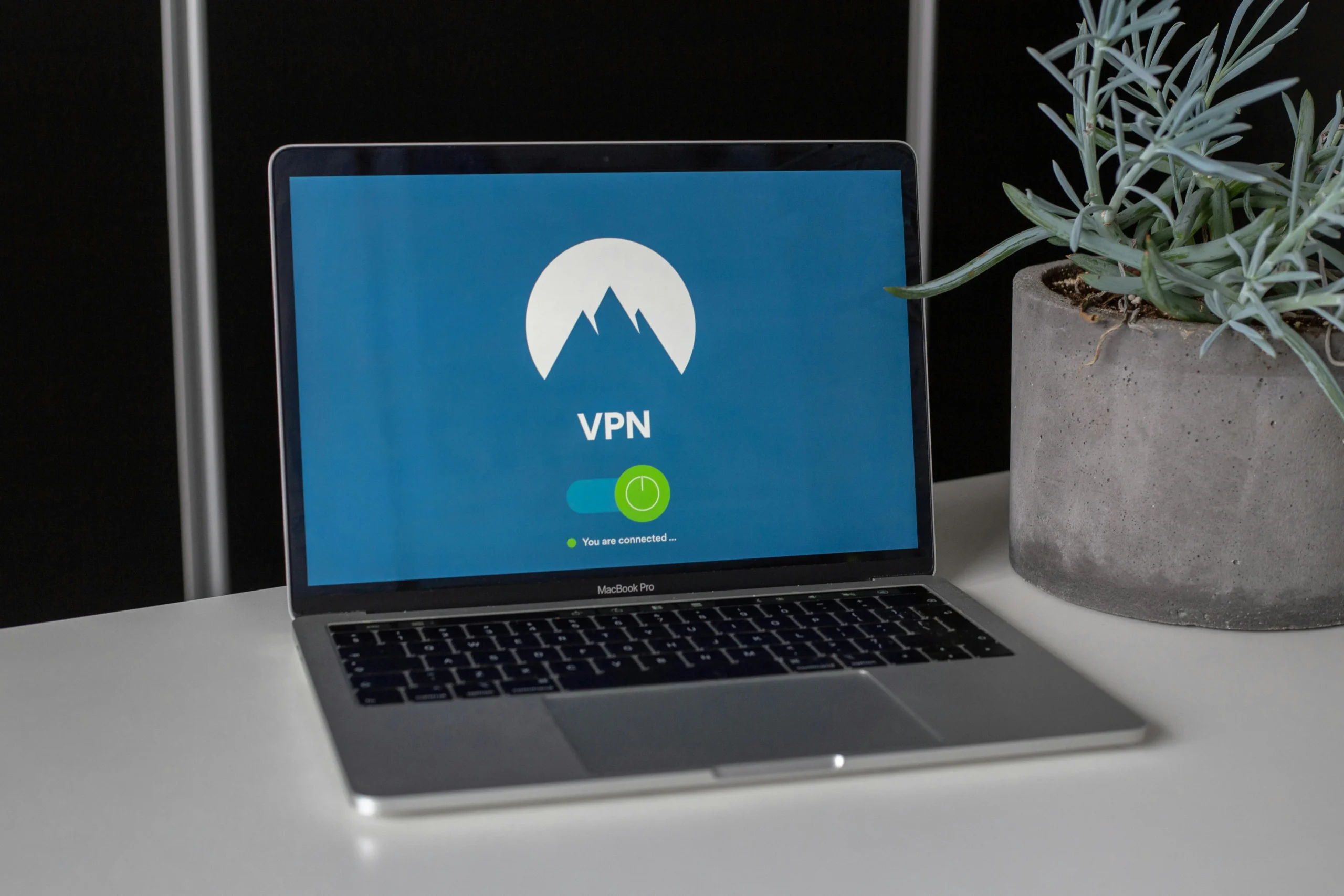 Nord VPN on a laptop